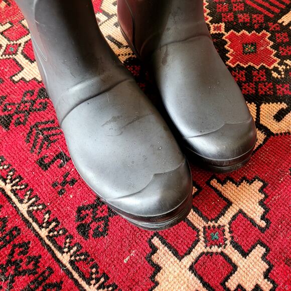 Hunter Tall Black Rain Boots Size 8 - Picture 3 of 6